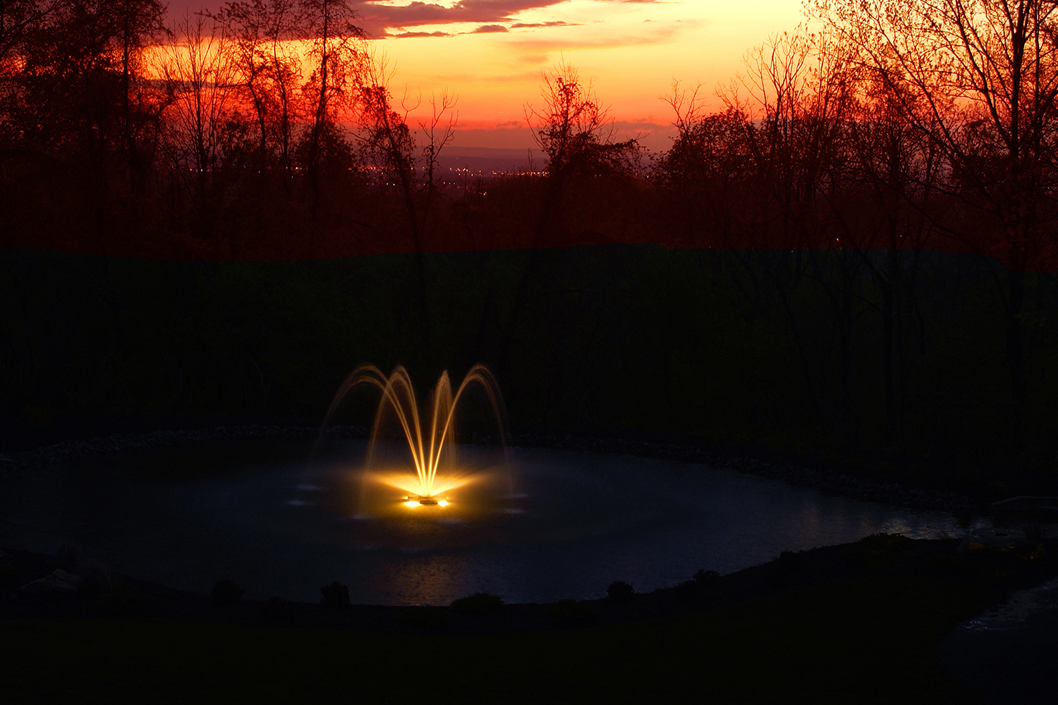 One of Otterbine's Constellation Two-Tiered Water Fountain with Lighting