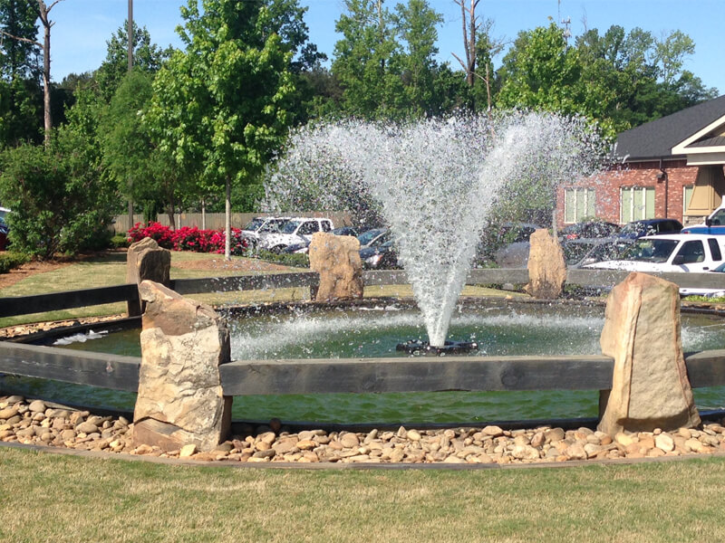 An Otterbine Gemini Aerating Fountain at a Medical Complex